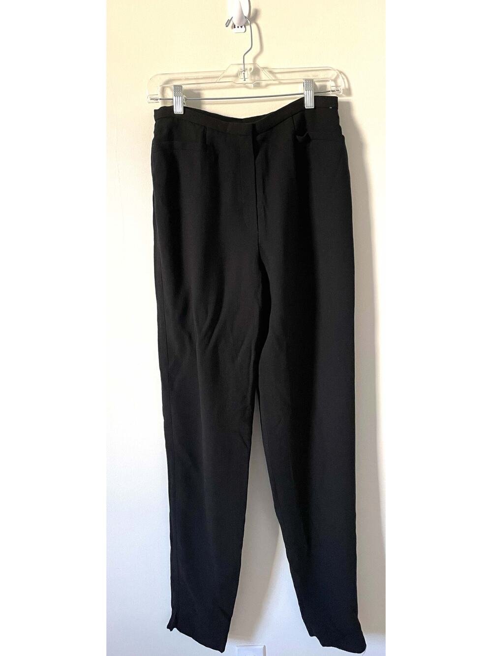 J.Crew Vintage Rayon Wool Blend Dress Pants Trousers Black Size 8 Long